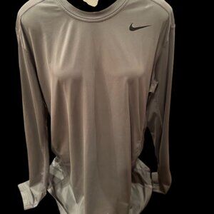 Men’s Nike Dri-FIT Long Sleeve Tee – Size Large | Gray & Black Performance Shirt